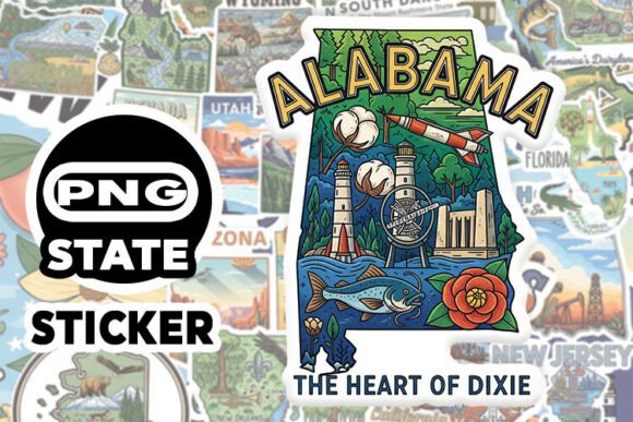 Alabama Sticker PNG SVG: The State Outline You Need