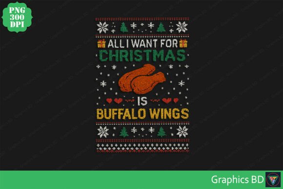 Buffalo Wings Ugly Christmas Design: A Tasty Holiday Twist