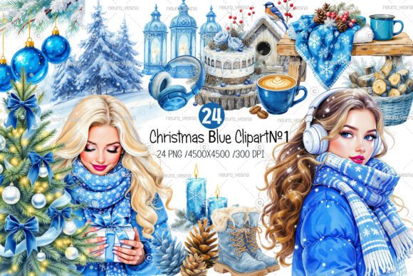 Christmas Blue Clipart PNG: A Touch of Winter Magic for Your Designs
