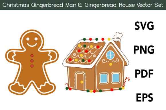 Christmas Gingerbread Man & House Vector: A Festive Design Essential