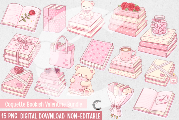 Coquette Bookish Valentine Bundle: Sweeten Your Designs