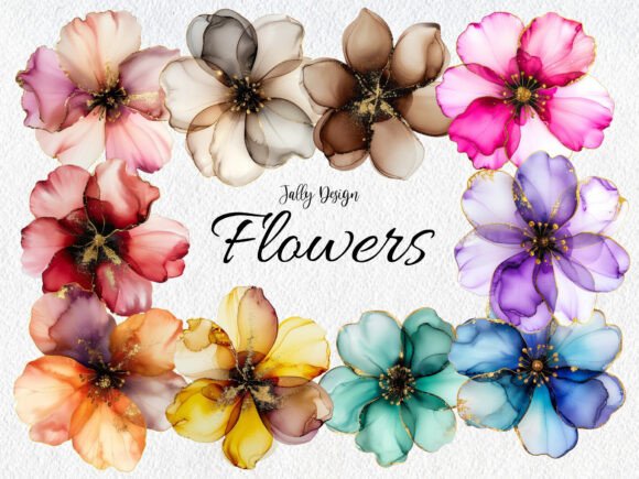 Exploring the Artistry of Luxury Alcohol Ink Flowers Clipart