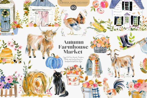 Farm Animals Cozy Farmhouse Set: Your Toolkit for Warm, Rustic Designs
