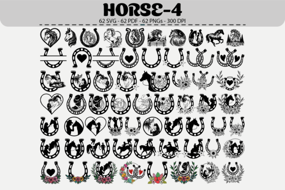Horseshoe Horse Bundle: 62 Designs for Western & Farmhouse Style