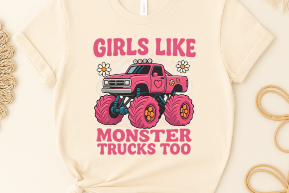 Unleashing the Monster Truck Girl Lover Clipart PNG