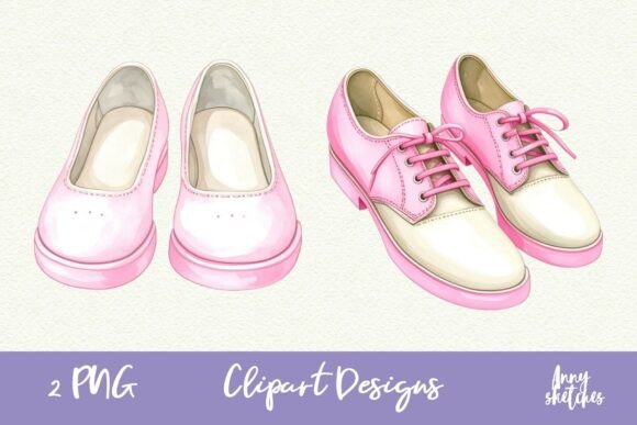 Vintage Pink Golf Shoes Saddle-Style: A Retro Design Asset